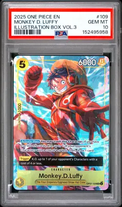 2025 ONE PIECE PROMOS ILLUSTRATION BOX VOL.3 #109 MONKEY D. LUFFY PSA 10 - Image 1