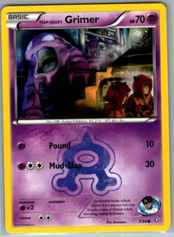 Team Aqua's Grimer 7/34 Non Holo Double Crisis - Pokemon Card - NM - Image 1