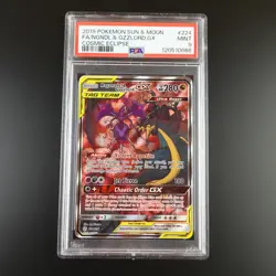 PSA 9 Naganadel & Guzzlord GX 224/236 Pokemon Cosmic Eclipse Graded Card - Image 1