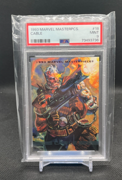 1993 MARVEL MASTERPIECES #18 CABLE PSA 9 - Image 1