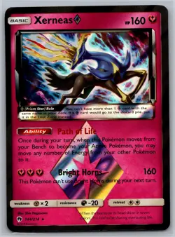 Xerneas ◇ 144/214 Prism Star Rare Lost Thunder LP Pokemon - Image 1
