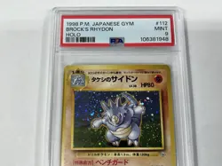 Pokemon Brock's Rhydon Gym Japanese Holo Rare #112 PSA 9 Mint - Image 4