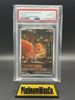 2025 POKEMON MEG EN-MEGA EVOLUTION ILLUSTRATION RARE #138 VULPIX PSA 10 - Image 1