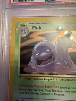 PSA 8 Pokemon TCG Muk 13/62 Fossil Unlimited Holo WOTC - Image 2