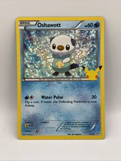 OSHAWOTT 21/25 MCDONALDS 2021 25th ANNIVERSARY PROMO SET, RARE HOLO POKEMON CARD - Image 1