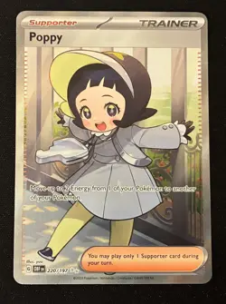 Pokemon TCG Card Obsidian Flames Poppy 220/197 Full Art NM Near Mint - Image 1