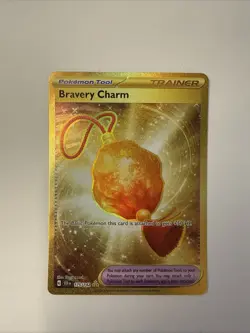 Bravery Charm 175/142 Gold Hyper Rare 2024 Pokemon Stellar Crown Card NM - Image 1