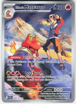 Pokemon Ethan's Magcargo 222/217 Illustration Rare Ascended Heroes Pokemon NM - Image 1