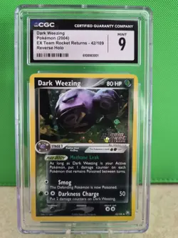 Pokemon Dark Weezing 42/109 Team Rocket Returns Reverse Holo CGC 9 - Image 1