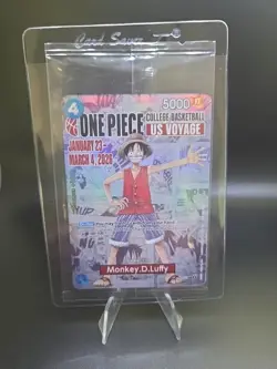 One Piece Monkey D. Luffy College Basketball US Voyage New Promo Card SEALED - Image 4