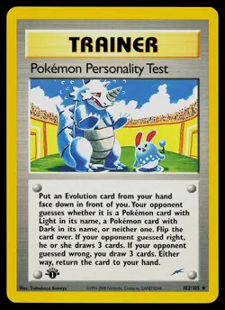 Pokemon Card - Pokemon Personality Test Neo Destiny 102/105 1st Edition Uncommon - Image 1