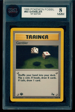 1999 Pokemon Fossil Gambler 1st Edition #60 KSA 8 NMM - Image 1