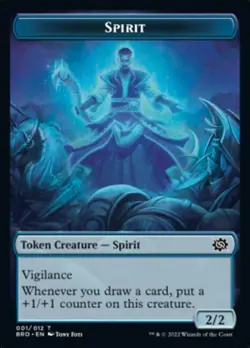 MTG Spirit Token [The Brothers' War Tokens] Lightly Played Magic - Image 1