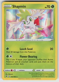 Shaymin 015/185 Holo Rare Vivid Voltage Pokemon Holo Near Mint - Image 1