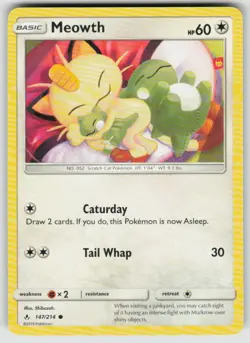 Meowth 147/214 Common Unbroken Bonds Pokemon Lightly Played - Image 1