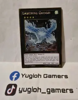 YUGIOH LIGHTNING CHIDORI PGL3 1ST EDITION GOLD LIGHT PLAYED - Image 1