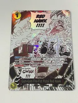Gum-Gum Fire-Fist Pistol Red Hawk OP11-114 Alternate Art One Piece Card ENGLISH - Image 1
