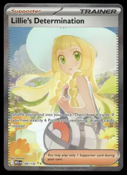 Pokemon Cards Lillie's Determination 184/132 Mega Evolution NM *2 - Image 1