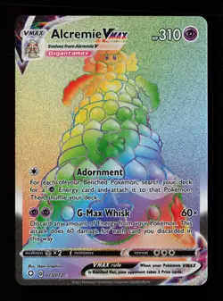 Alcremie VMAX 073/072 Rainbow Rare Shining Fates Pokemon Cards - Image 1