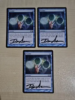 MTG Ponder Core Set 2010 Signed x3 Dan Scott - Image 1