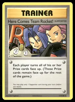 Here Comes Team Rocket! 113/108 Secret Rare Evolutions Pokemon Near Mint - Image 1