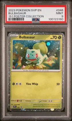 PSA 9 Mint Bulbasaur #046 Promo 151 Poster Collection Pokemon Card - Image 1