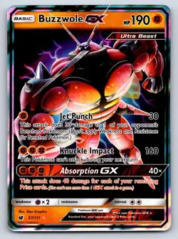 Buzzwole GX 57/111 Holo GX Rare Crimson Invasion Pokemon Near Mint - Image 1