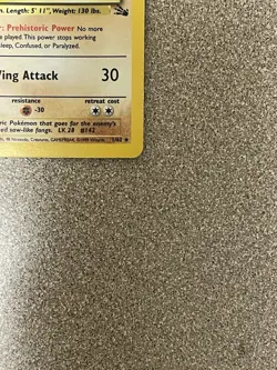 Aerodactyl 1/62 Holo Rare Fossil Pokemon Unlimited Holo -MODERATELY PLAYED- - Image 4