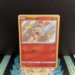 POKEMON TCG SCORBUNNY SV015/SV122 SWSH SHINING FATES SHINEY RARE!! - Image 1