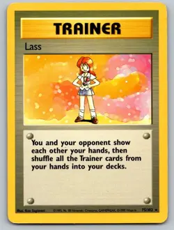 Lass 75/102 Rare Base Set Unlimited Pokemon Lightly Played - Image 1