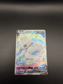 Pokemon TCG Alolan Vulpix V Silver Tempest Full Art Ultra Rare 173/195 - Image 1
