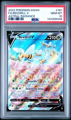 2022 POKEMON SWORD & SHIELD ASTRAL RADIANCE #161 FULL ART/BEEDRILL V PSA 10 - Image 1