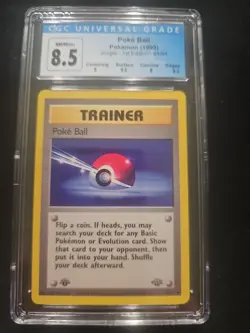 1999 Pokemon 1st Edition Poke Ball #64 Jungle CGC 8.5 WOTC Trainer Slab - Image 1