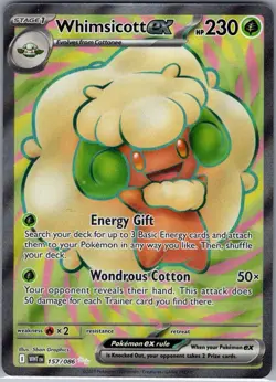 Whimsicott ex 157/086 SV: White Flare - Pokemon Card - NM - Image 1