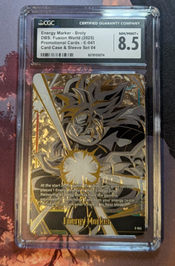 CGC 8.5 - Energy Marker Broly DBS Fusion World (E-041)- Card Case & Sleeve Set 4 - Image 1