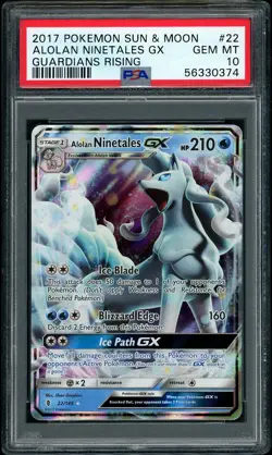 2017 Pokemon Guardians Rising Alolan Ninetales GX #22 PSA 10 GEM MINT - Image 1