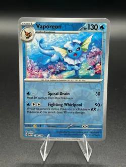 Vaporeon 134/165 Rare 151 Pokemon Reverse Holo Near Mint - Image 1