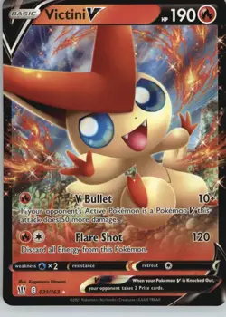 Victini V 021/163 Holo V Rare Battle Styles Pokemon Near Mint - Image 1