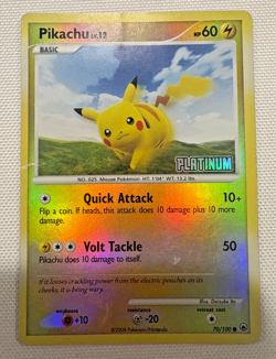 Pokemon Pikachu 70/100 [Platinum] Stamped Reverse Holo Burger King Promo - Image 1