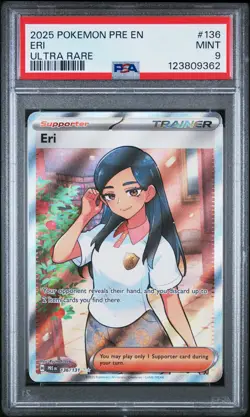 2025 POKEMON PRE EN-PRISMATIC EVOLUTIONS ULTRA RARE #136 ERI PSA 9 - Image 1