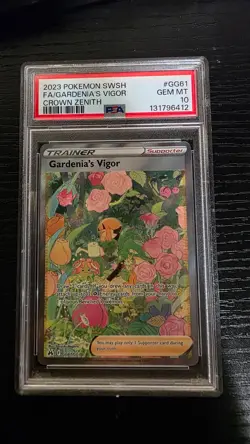 2023 Pokemon TCG Crown Zenith Gardenia’s Vigor GG61 Full Art Ultra Rare PSA 10 - Image 1