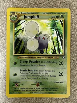 Jumpluff 7/111 Rare Neo Genesis Pokemon Unlimited Holo -MODERATELY PLAYED- - Image 1