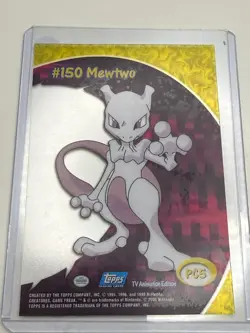 Pokemon Topps #150 Mewtwo PC5 Clear Tv Animation Clear Card Blue Label - Image 2