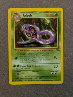 Pokemon Card 1999 ARBOK Uncommon 31/62 Original Fossil Set Vintage NM - Image 1