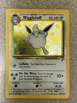 Pokemon Wigglytuff Base Set 2 Holo Unlimited Rare Card 19/130 -LIGHTLY PLAYED- - Image 1