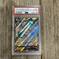 Graded PSA 10 2020 Pokemon SWSH FA/Galarian Cursola V Champion’s Path #071 - Image 1