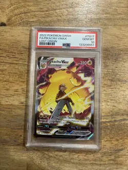 GRADED PSA 10 2023 Pokemon SWSH FA/Pikachu VMax Lost Origin #TG17 - Image 1