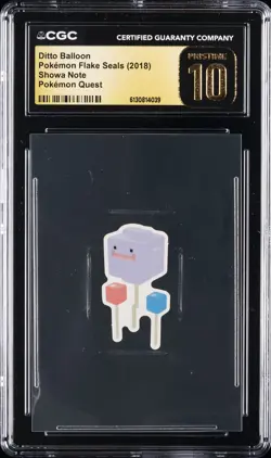 2018 POKEMON FLAKE SEALS SHOWA NOTE POKEMON QUEST DITTO BALLOON CGC 10 PRISTINE - Image 1