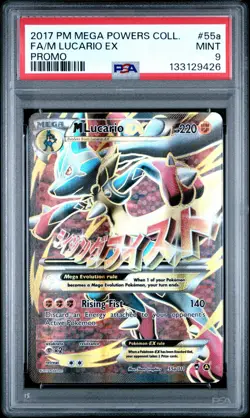 POKEMON M LUCARIO EX MEGA POWERS PROMO 55a PSA 9 MINT INVEST REGRADE - Image 1