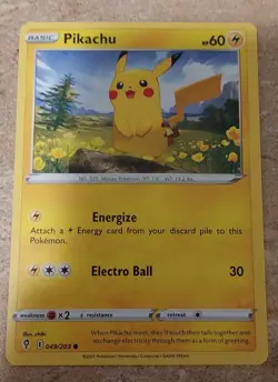 Pokemon Evolving Skies Pikachu Common 049/203 NM - Image 1